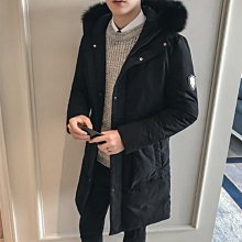 FINDSENSE Z1 韓國 時尚 潮 男 冬季 防寒保暖 70%白鴨絨 中長款 連帽狐狸毛 羽絨外套 連帽外套 歷史價格詳細信息