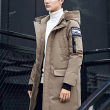 冬季保暖男中長款加厚羽絨棉外套 修身 學生 外套 白鴨絨 連帽 青年 男士 羽絨服 歷史價格詳細信息