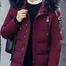 羽絨服男中長款修身韓版加厚保暖青年連帽大毛領冬季時尚外套Z2UK 歷史價格詳細信息