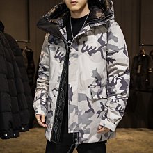 【型男會社】1018 MY 短款迷彩羽絨服男士連帽大衣加厚新款冬裝潮牌男裝外套 歷史價格詳細信息