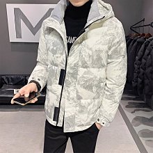 【型男會社】1018 MY 短款迷彩羽絨服男士連帽大衣加厚新款冬裝潮牌男裝外套 歷史價格詳細信息