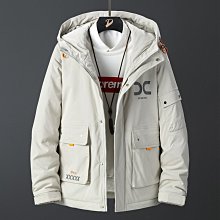 【 型男會社】1018 XC 秋冬新款時尚簡約運動易搭男式連帽抽繩短款保暖羽絨服 歷史價格詳細信息