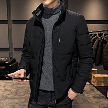 輕薄冬季保暖羽絨服男士拼接設計新款襯衫式休閑冬裝外套男款-時尚男裝 歷史價格詳細信息