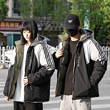 Adidas 愛迪達連帽棉衣 冬季羽絨棉服加棉加厚保暖麵包服黑色白色連帽防風防寒外套鋪棉外套 歷史價格詳細信息