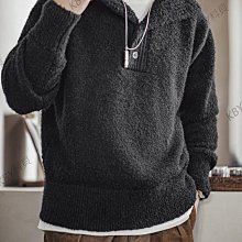 秋冬季polo領毛衣男 M3XL 寬鬆潮流港百搭長袖 素色翻領針織衫上衣外套 歷史價格詳細信息