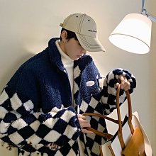 菱形格子毛衣男 2色M2XL V領休閒針織衫外套 冬季港復古ins小外套 男女同款 歷史價格詳細信息