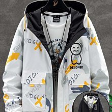 男士雙面穿夾克外套 韓版立領印花百搭夾克 情侶款登山服 衝鋒衣外套棒球外套飛行夾克男生外-品爵男装 歷史價格詳細信息