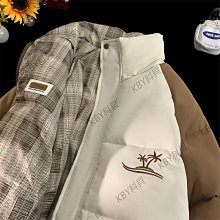 棉服美式雙面穿格紋羽絨棉服外套女冬季加厚設計感小眾派克服情侶棉衣 歷史價格詳細信息