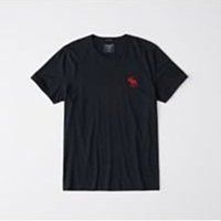 A&F 大麋鹿白色LOGO刺繡POLO衫 黑色AF-124-227-8402-900 歷史價格詳細信息