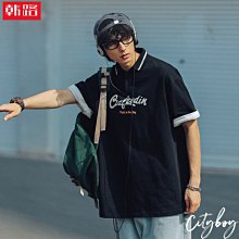 polo衫男短袖夏季寬松襯衫領工裝t恤男士休閑日系冰絲速干衣夏款 歷史價格詳細信息