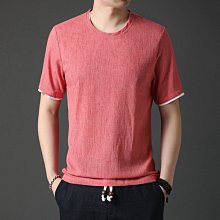 時尚男裝短袖T恤圓領衫絲光棉冰絲透氣潮男帥氣百搭修身型夏季潮 男短袖t 男裝 歷史價格詳細信息