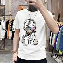 新款卡通印花短袖T恤男女 韓版潮流休閑百搭寬松半袖衣服 日系卡通動漫版半袖T恤 大碼寬松休閑學生百搭潮牌短袖-時尚男裝 歷史價格詳細信息