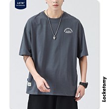 短袖男潮牌港風潮流寬松簡約印花體恤ins日系風情侶款夏天半袖T恤-靚仔男裝 歷史價格詳細信息