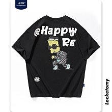 短袖T恤港風潮牌抽象印花線條感hiphop落肩五分袖重磅簡約男短袖 歷史價格詳細信息