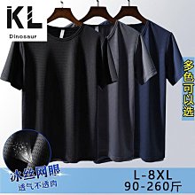 排汗衣 冰絲網眼男士短袖T恤 吸溼透氣速乾短袖 寬鬆加肥加大尺碼 休閒衫運動短袖T恤 排汗衫強推 歷史價格詳細信息