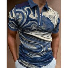 夏季短袖 男士POLO衫 新款拉鍊翻領上衣 潮牌短袖t恤 男裝 男生衣服-22號穿搭 歷史價格詳細信息