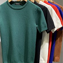 男生韓版上衣  男生短袖上衣  針織t恤男  針織短袖  短袖毛衣針織衫  男士短袖t恤  刺繡休閒上衣大尺碼-潮男服飾 歷史價格詳細信息