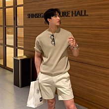 男生韓版上衣  男生短袖上衣  針織t恤男  針織短袖  短袖毛衣針織衫  男士短袖t恤  刺繡休閒上衣大尺碼-潮男服飾 歷史價格詳細信息