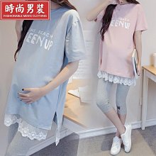 孕婦裙裝 潮媽必備 韓版印花圓領短袖孕婦裝T恤中長款孕婦上衣 蕾絲花邊拼接孕婦洋裝 孕婦裙寬鬆大碼百搭孕婦-時尚男裝 價格比較,價格查詢,歷史價格詳細信息