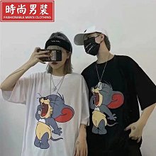夏季動漫風素描印花短袖T恤男式國潮休閑透氣五分袖上衣純棉體恤-靚仔男裝 歷史價格詳細信息