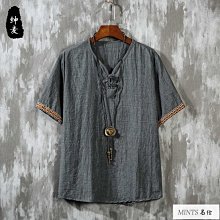 中式男裝夏季中國風男裝民族風97九七分褲亞麻印花馬褲中褲闊腿褲潮流短褲中國風 唐裝 歷史價格詳細信息