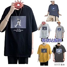 潮牌宇航员印花5分T 男高初中生圆领套头衫宽鬆 印花T 短袖上衣 大學T 短T T恤（HLT57）【壹號站】 歷史價格詳細信息