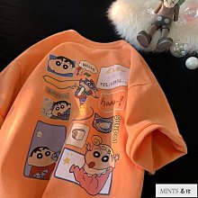 蠟筆小新t恤惡搞印花純棉短袖男女寬松五分袖夏動漫卡通學生上衣#男裝 歷史價格詳細信息