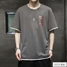 假兩件印花短T 寬版 拼接 超帥 穿搭必備 素T 假兩件 T恤 短袖 原宿風短袖T恤男 印花T恤 男生著衣(YGT14) 歷史價格詳細信息