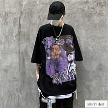 嘻哈 純棉t恤 男短袖 潮牌 上衣 夏季 潮流 韓流 寬鬆 衣服 歐美 印花 ins oversize-MINTS名仕男裝 歷史價格詳細信息