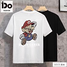 T恤 短袖 瑪利歐 220g重磅短袖T恤男女寬鬆短袖t恤男士潮牌衣服短袖體恤衫情侶裝 五分袖 歷史價格詳細信息