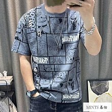 韓版新款印花短袖T恤 男反光潮牌設計感百搭上衣港風炸街帥氣衣服 短T 情侶裝 男生衣著（CT586）-MINTS名仕男裝 歷史價格詳細信息