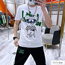 短T上衣男生 純棉短袖男士【M-5XL】夏季新款短袖T恤男寬松印花韓版潮流上衣休閑百搭潮牌半袖體恤男-潮流e線 歷史價格詳細信息