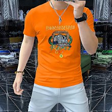 時尚男裝短袖T恤圓領衫絲光棉冰絲透氣潮男帥氣百搭修身型夏季潮 男短袖t 男裝 歷史價格詳細信息