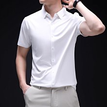 商務免燙襯衣男冰絲夏季2023新款春秋款休閑男士竹纖維長袖白襯衫-靚仔男裝 歷史價格詳細信息
