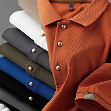 華夫格T恤男 翻領POLO衫 高級感夏裝潮牌帥氣短袖T恤素色百搭短袖 商務正裝M2-22號穿搭 歷史價格詳細信息