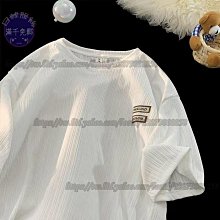 日韓服飾=冰絲短袖T恤男夏季薄款寬松圓領純色涼感運動速干衣大碼=休閒短袖T恤襯衫POLO衫運動衣 歷史價格詳細信息