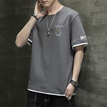 潮牌男士短袖T恤 純棉夏季潮流漸變印花寬松打底休閑新款圓領體恤 歷史價格詳細信息