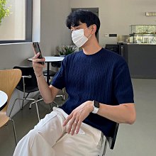 夏季新品短袖針織衫男 撞色領邊舒適透氣親膚純色短袖上衣男 短袖上衣男 男生T恤 歷史價格詳細信息