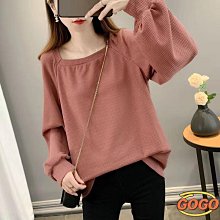 GOGO大碼女裝方領衛衣2022秋季新款華夫格長袖T恤遮肚顯瘦上衣打底衫 價格比較,價格查詢,歷史價格詳細信息