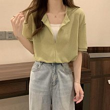 短袖t恤新款華夫格polo衫男短袖夏季簡約寬鬆翻領情侶印花字母上衣 男 t恤短袖 男生 t恤 男生短袖 短袖-至簡原創 歷史價格詳細信息