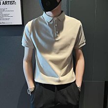 夏季2024新款男士短袖Polo衫高端翻領t恤純色修身半袖體恤男裝潮 歷史價格詳細信息