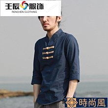 中國風外套男七分袖唐裝漢服夏薄款寬鬆日系小外套道袍和服亞麻上衣男士襯衫新款日式-時尚男裝 歷史價格詳細信息