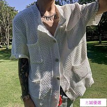 秋季針織毛衣男小外套短袖新款潮素色簡約顯瘦小眾設計薄款外套-潮男服飾 歷史價格詳細信息