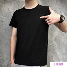 男生圓領素面短袖T恤 素t 短t 280g水洗純棉圓領短袖T恤男女純色夏季休閑寬松情侶基礎款T恤衫 HL011 歷史價格詳細信息
