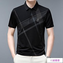 POLO衫男士短袖t恤冰絲感襯衫領領夏季商務潮牌高端純棉半袖-靚仔男裝 歷史價格詳細信息