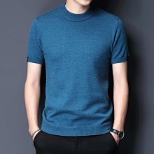 男生韓版上衣  男生短袖上衣  針織t恤男  針織短袖  短袖毛衣針織衫  男士短袖t恤  刺繡休閒上衣大尺碼-潮男服飾 歷史價格詳細信息