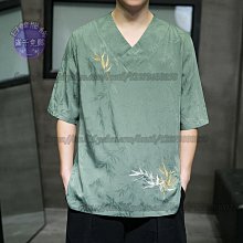 新款中國風復古短袖男士T恤刺繡大碼胖子半袖唐上衣服男 短袖上衣 男生衣服-真男人專賣店 歷史價格詳細信息