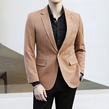 Men’s衣帽間 正裝男誘惑 男士春季青年時尚休閑條紋西裝單西外套DX6104P165 21D6 職業西裝 新郎西裝 主持人禮服 歷史價格詳細信息