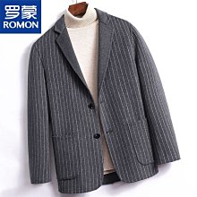 西服羅蒙休閑西裝男士秋秋款商務韓版潮流帥氣修身百搭黑色西服外套男 歷史價格詳細信息