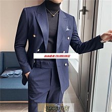 西服英倫風雙排扣西裝男套裝商務休閑正裝新郎結婚禮服高檔西服三件套 歷史價格詳細信息
